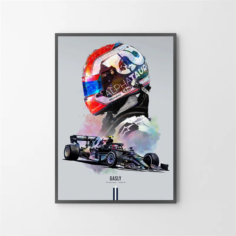 Tableau Pierre Gasly Formule 1 Coloré