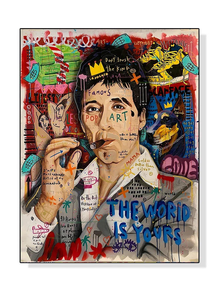 Tableau Scarface Film Coloré Pop