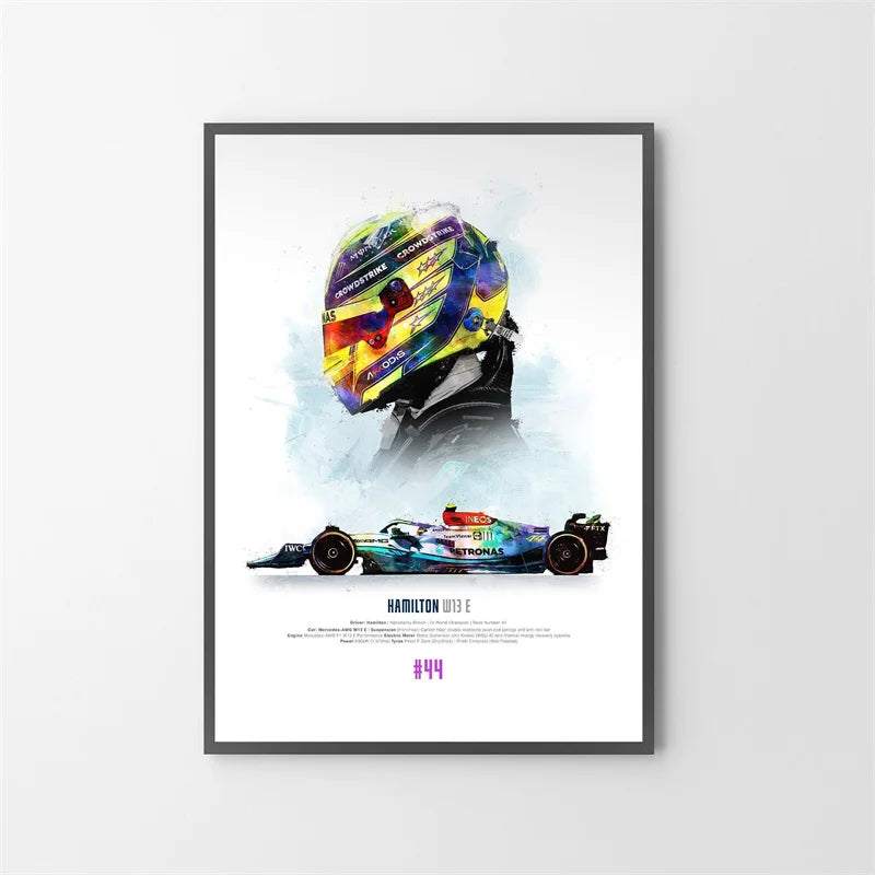 Tableau deco voiture f1 Jaune