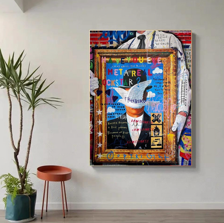 Tableau Cadre Street Art Chapeau