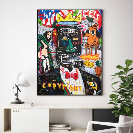Tableau Basquiat Coloré Street Art