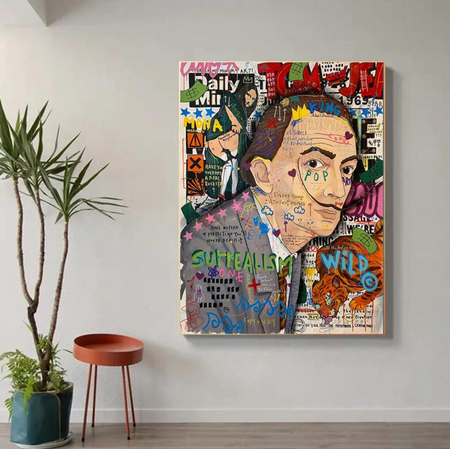 Tableau Dali Salvador Coloré Visage