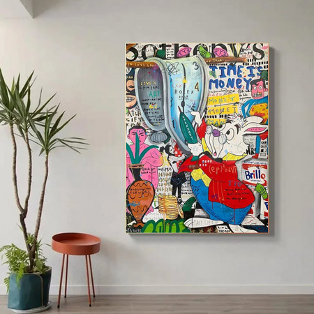Tableau Lapin Moderne Coloré
