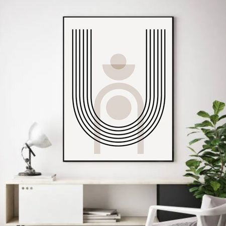 Tableau Minimaliste  Noir et Blanc Arche