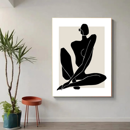 Tableau Femme Sensuel Noir et blanc