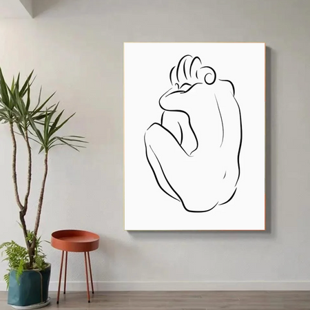Tableau Scandinave Femme Noir et Blanc
