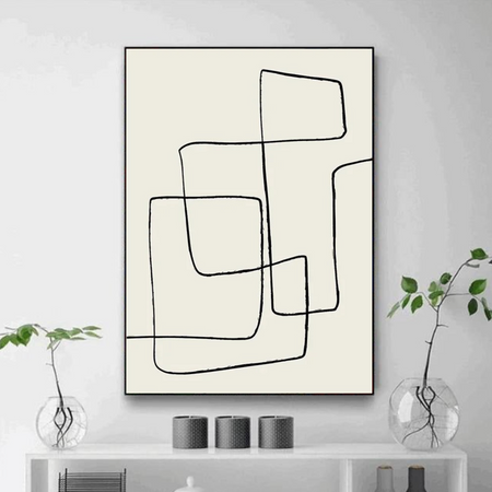 Tableau Scandinave Ligne Noir et Blanc