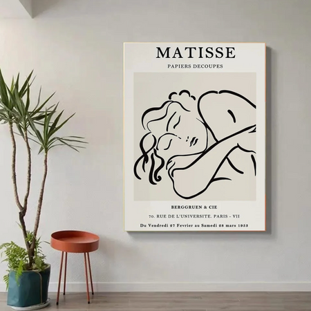 Tableau Minimaliste Femme Blanc