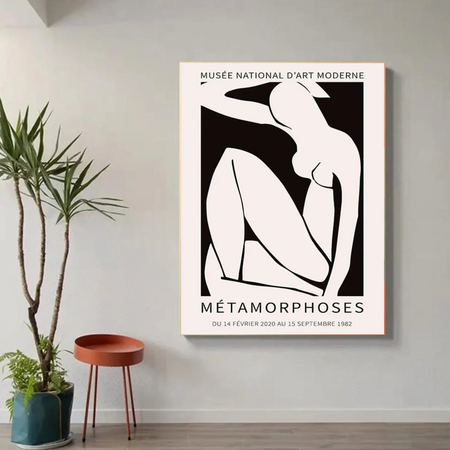 Tableau Femme Épuré Noir et Blanc