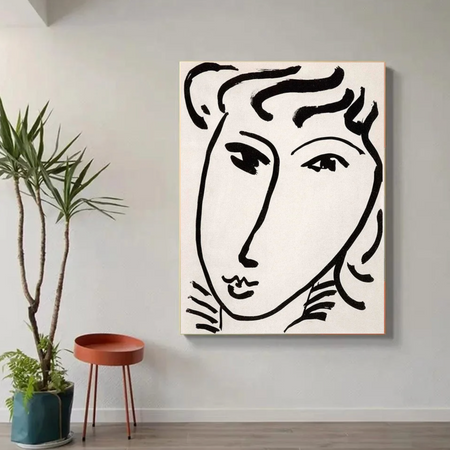 Tableau Visage de Femme Minimaliste