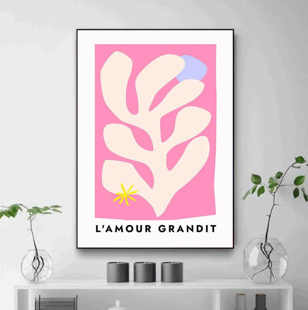 Tableau Amour Fleurs Rose