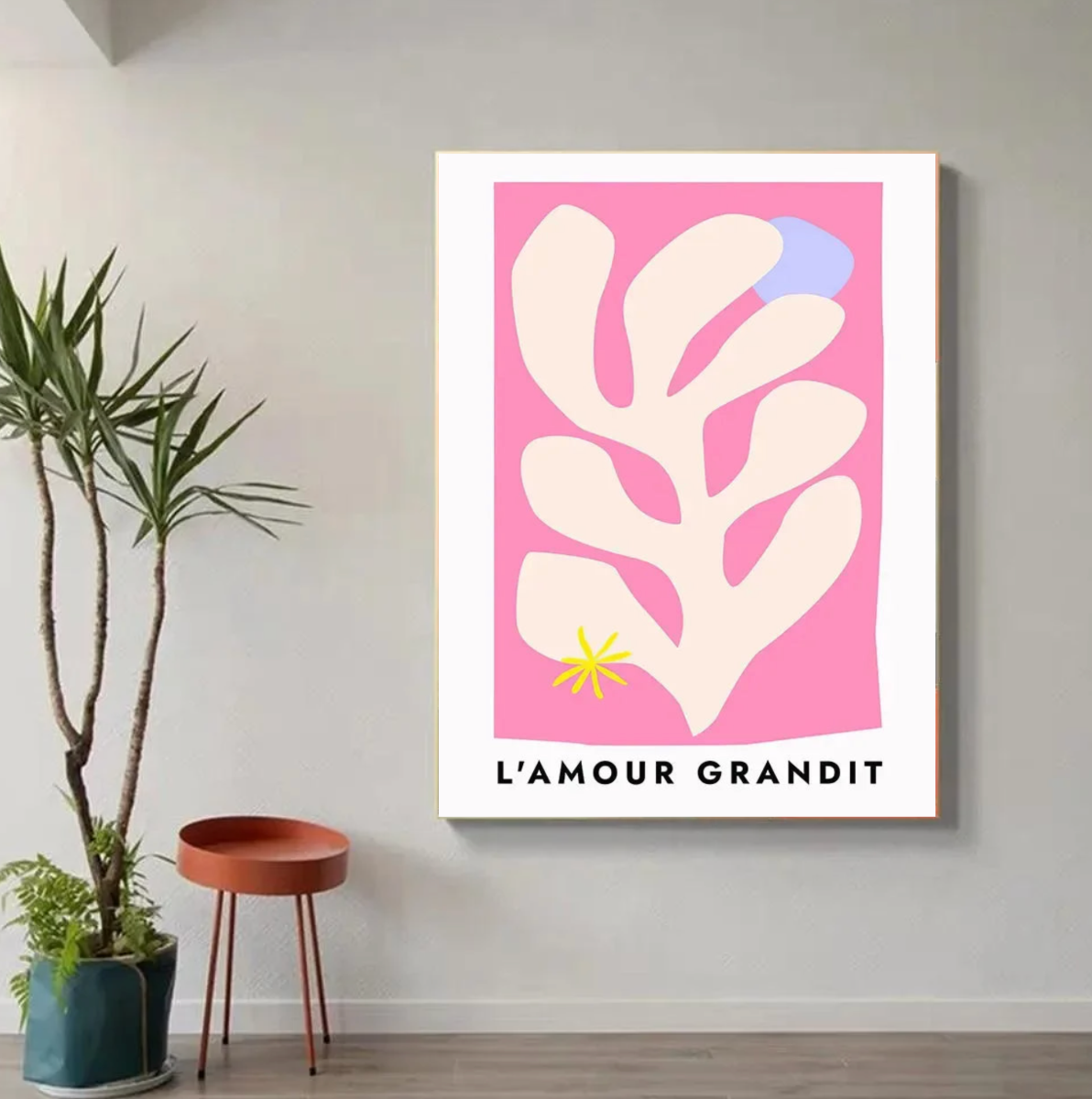 Tableau Amour Fleurs Rose