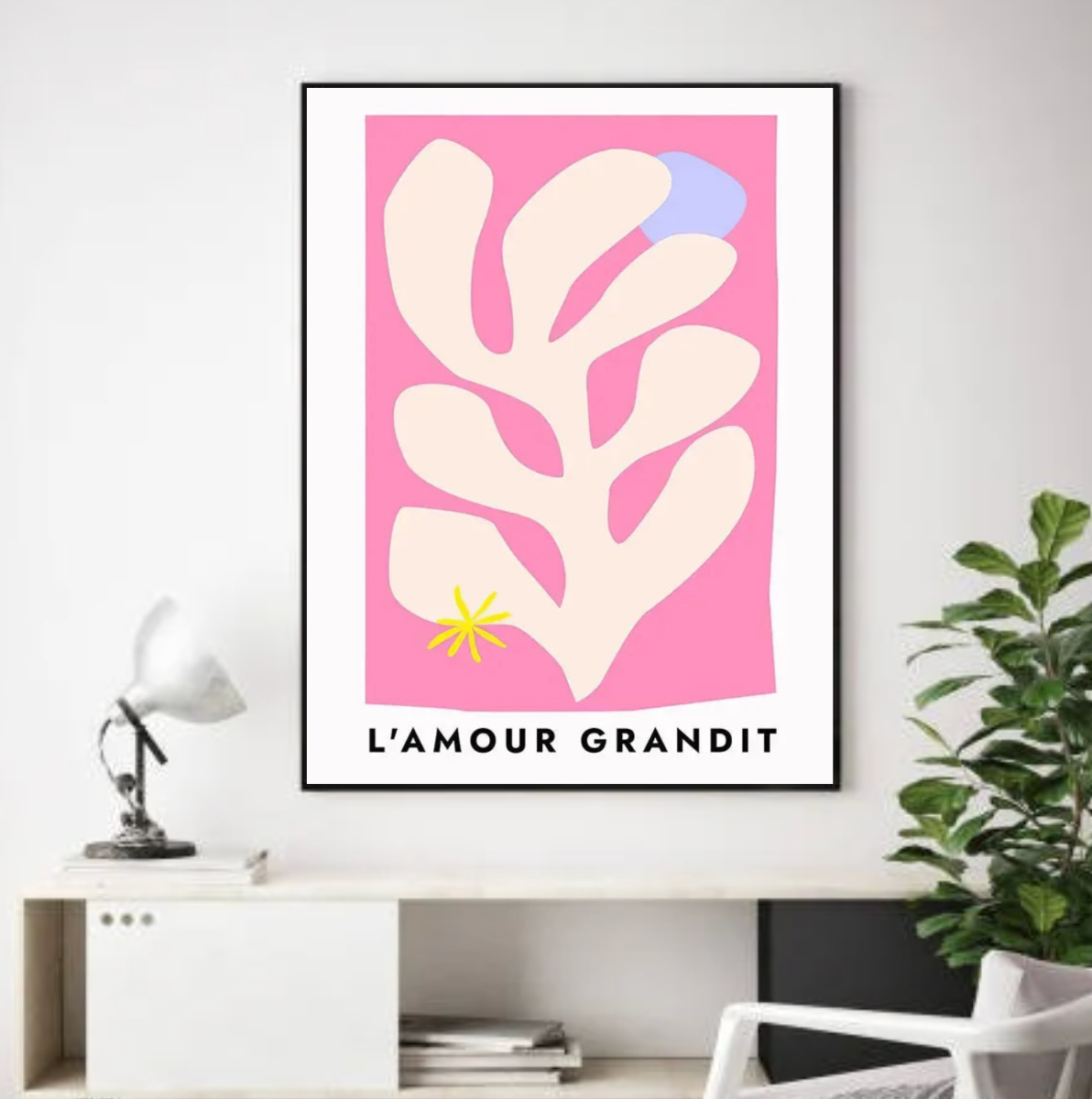 Tableau Amour Fleurs Rose