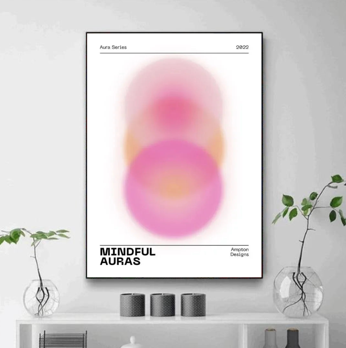 Tableau Minimaliste Formes Roses