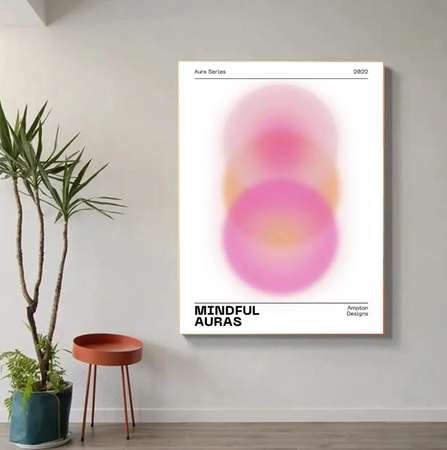 Tableau Minimaliste Formes Roses