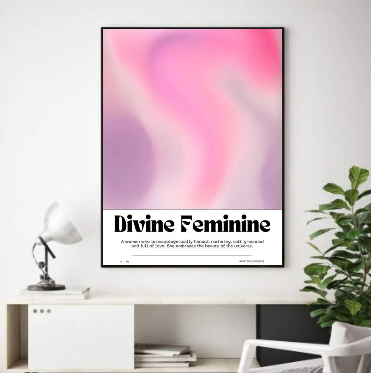 Tableau Féminin Rose et Violet Dégradé