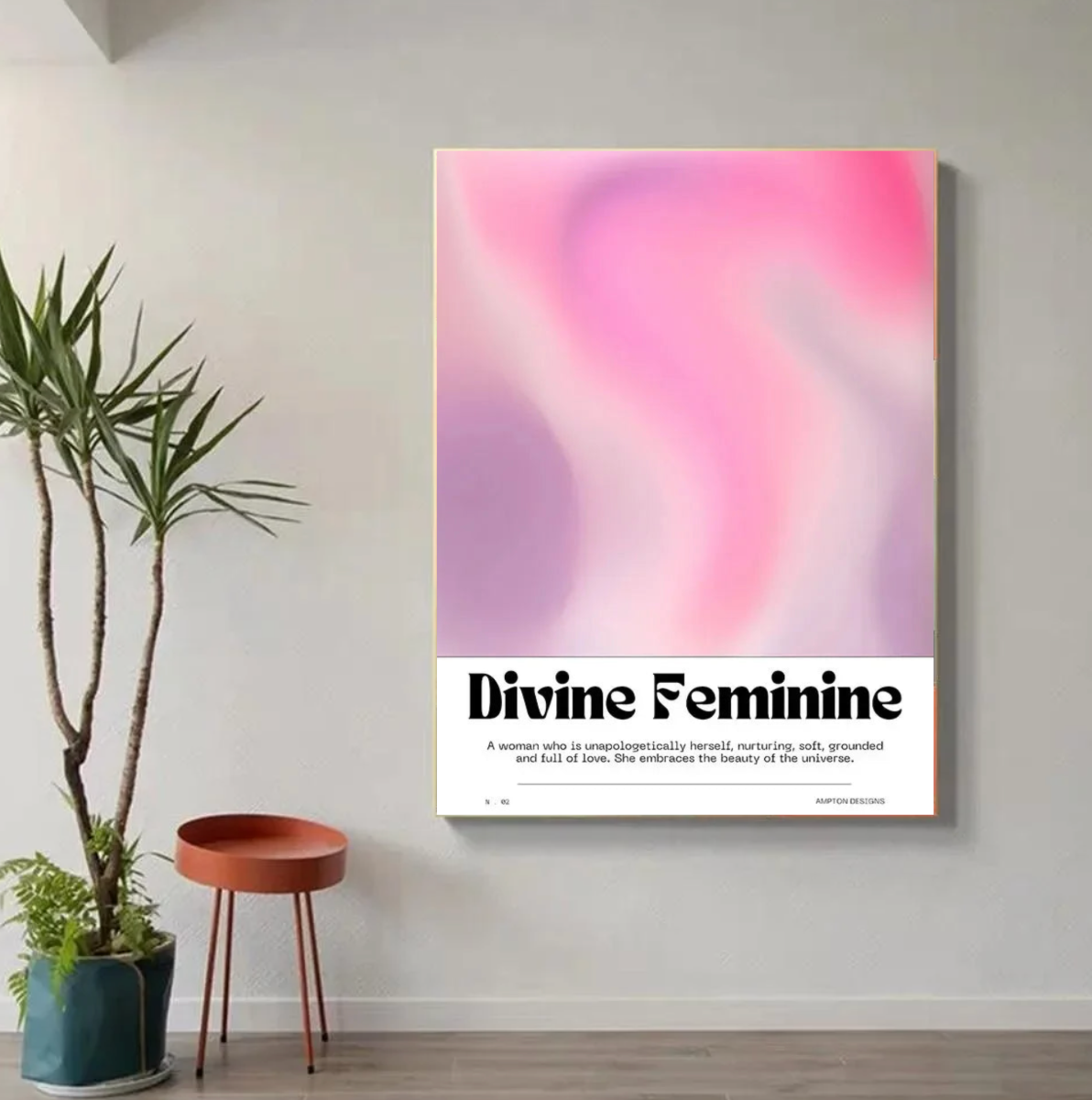 Tableau Féminin Rose et Violet Dégradé