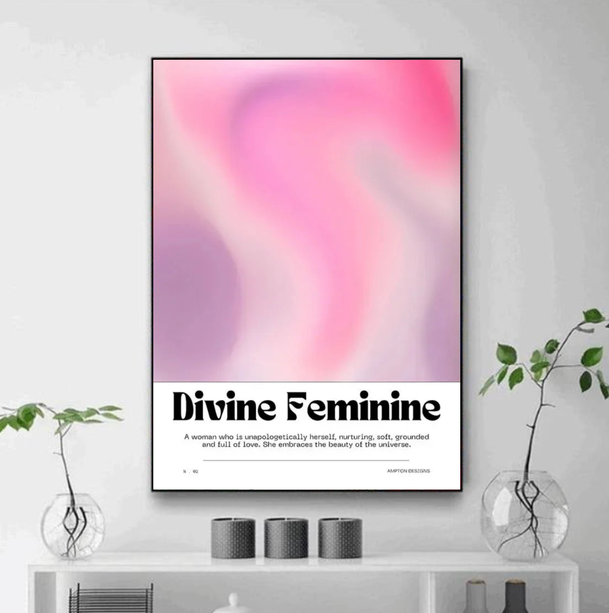 Tableau Féminin Rose et Violet Dégradé