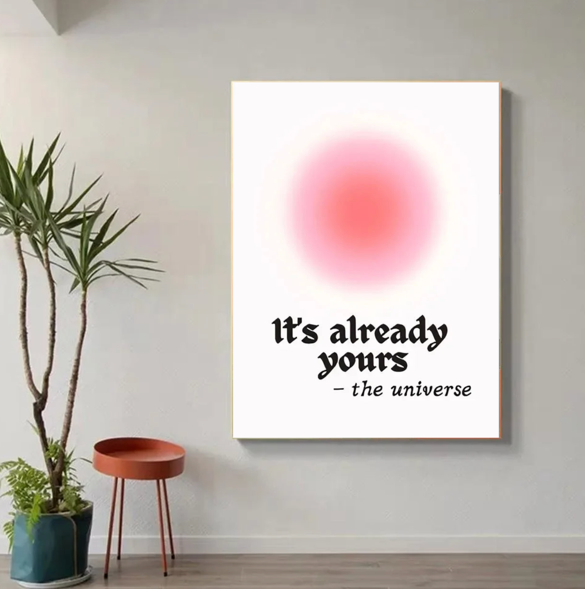 Tableau Rond Rose Moderne