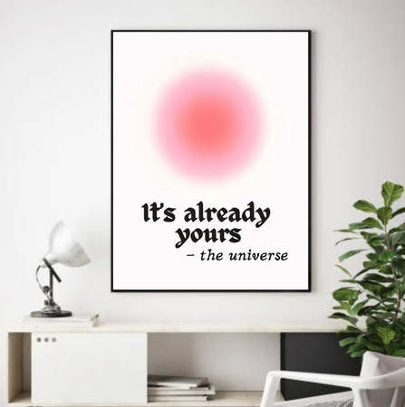 Tableau Rond Rose Moderne