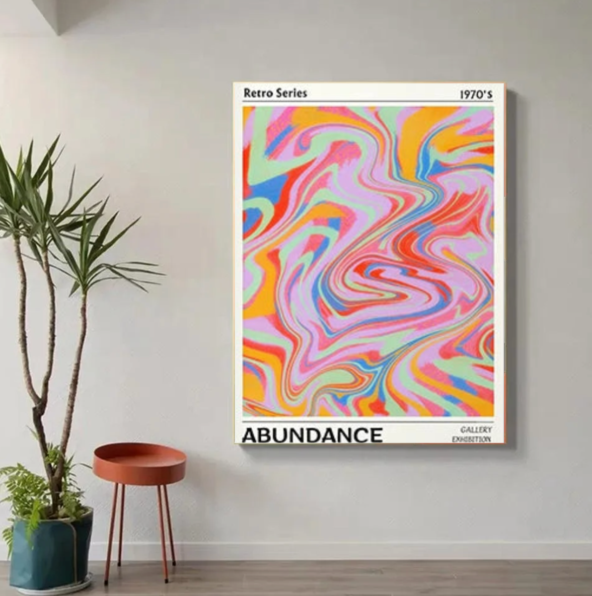 Tableau Moderne Multicolre Rose