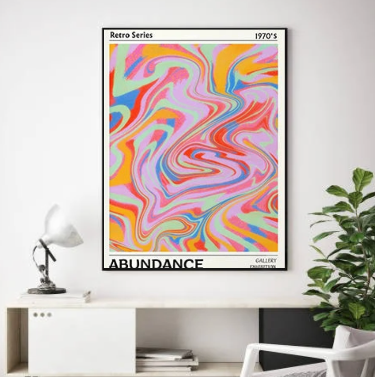 Tableau Moderne Multicolre Rose