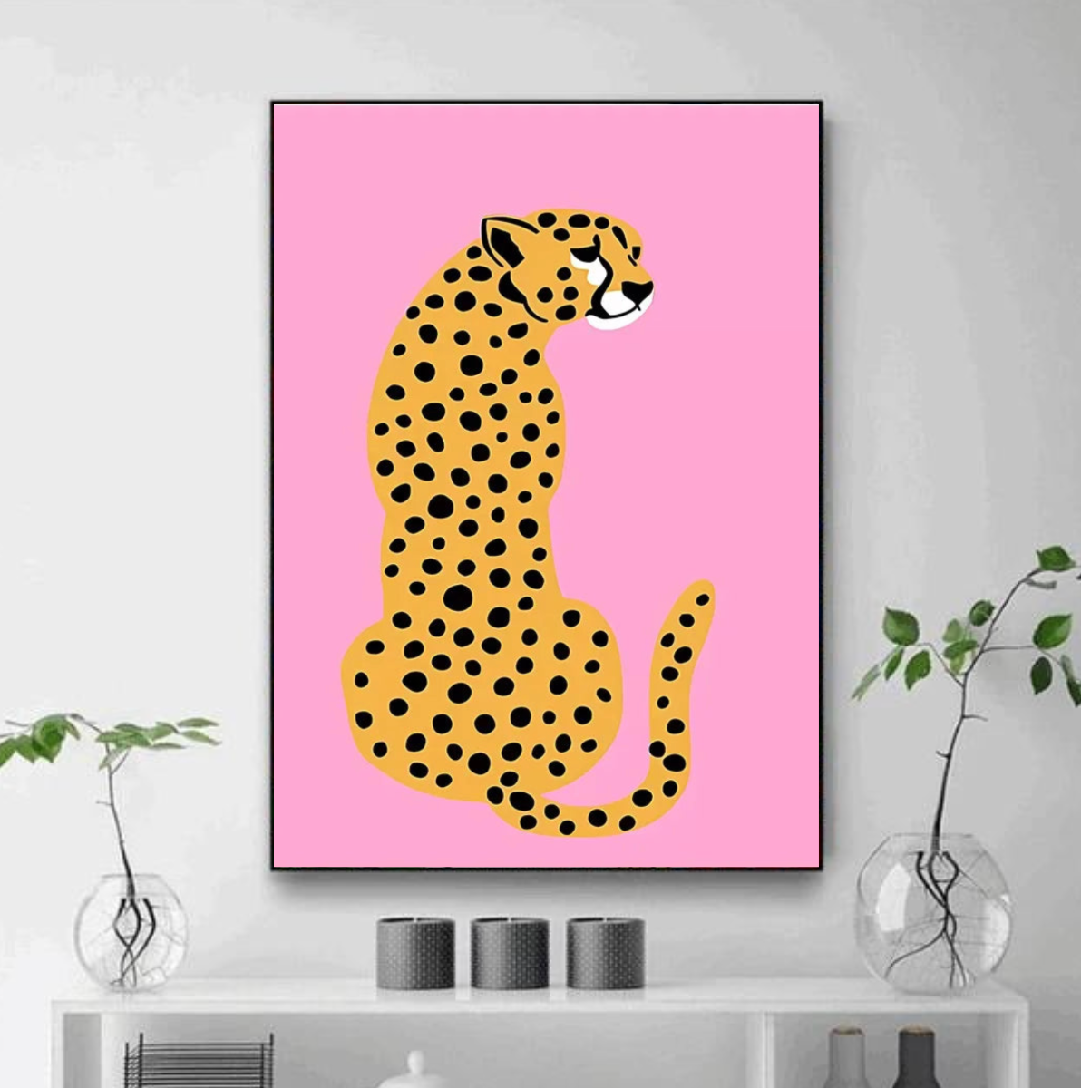 Tableau Rose Moderne Animal