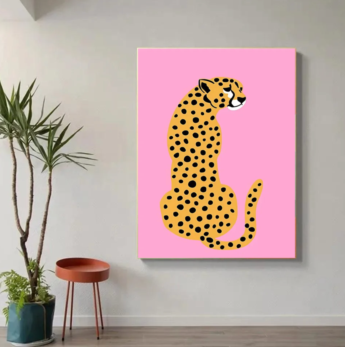 Tableau Rose Moderne Animal