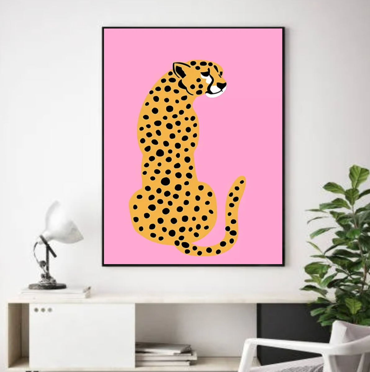 Tableau Rose Moderne Animal