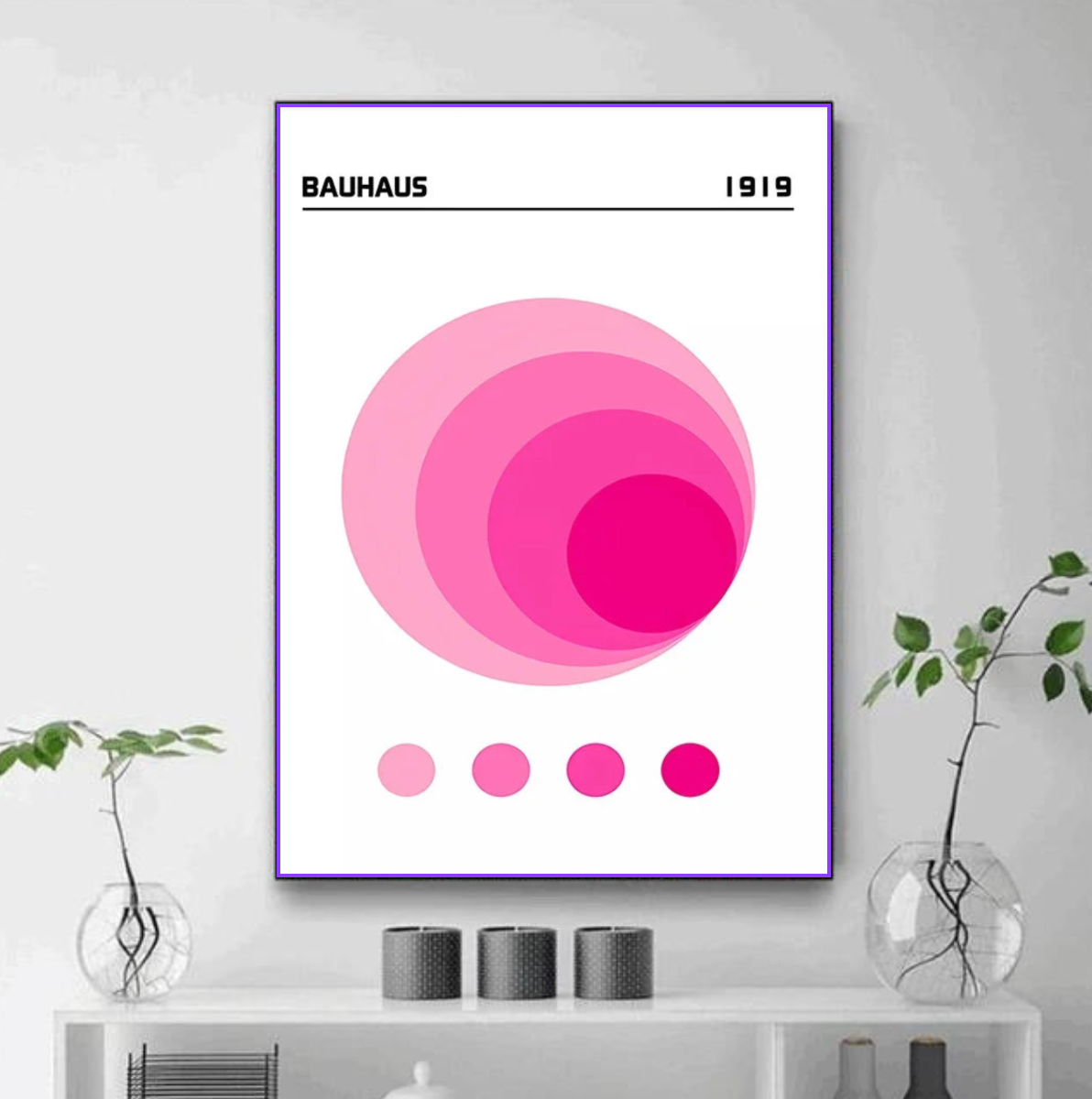 Tableau Formes Rose Rond