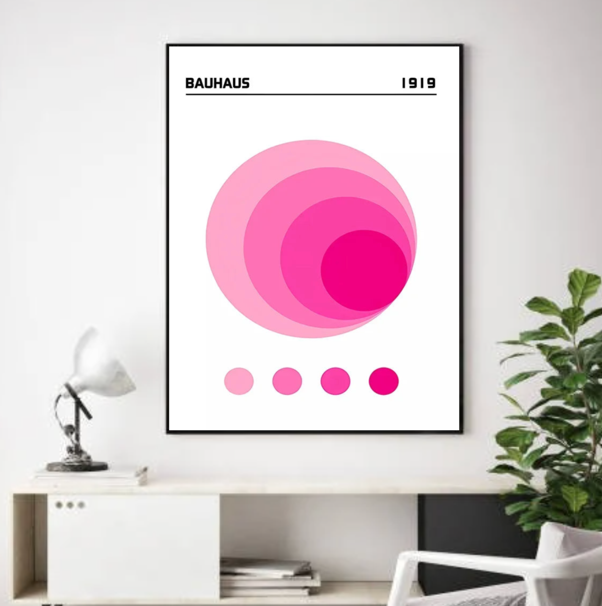 Tableau Formes Rose Rond