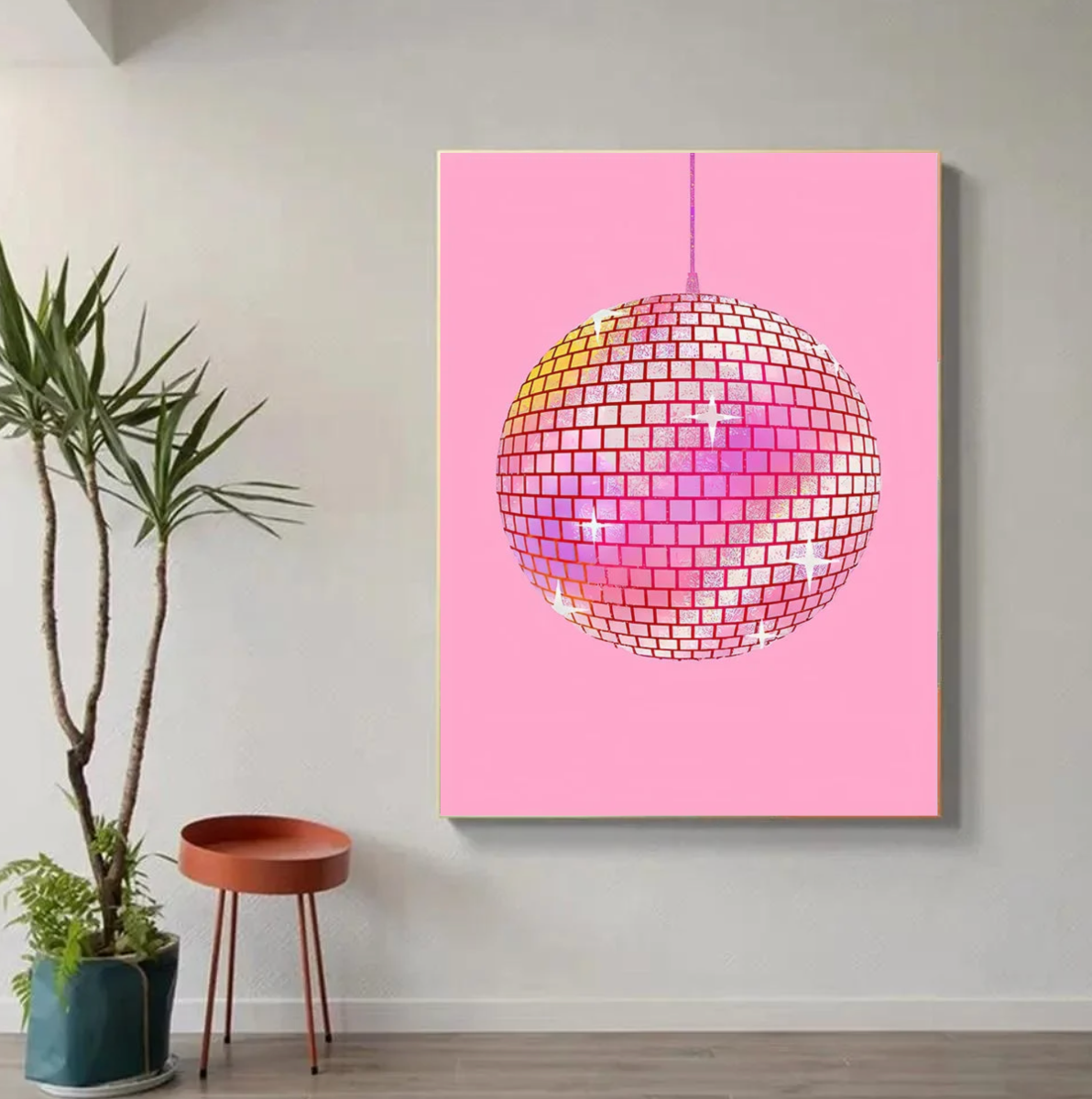 Tableau Boule Disco Rose
