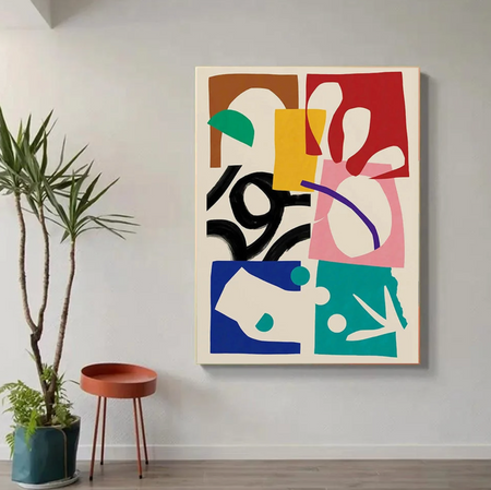 Tableau Abstrait Multicolore Formes