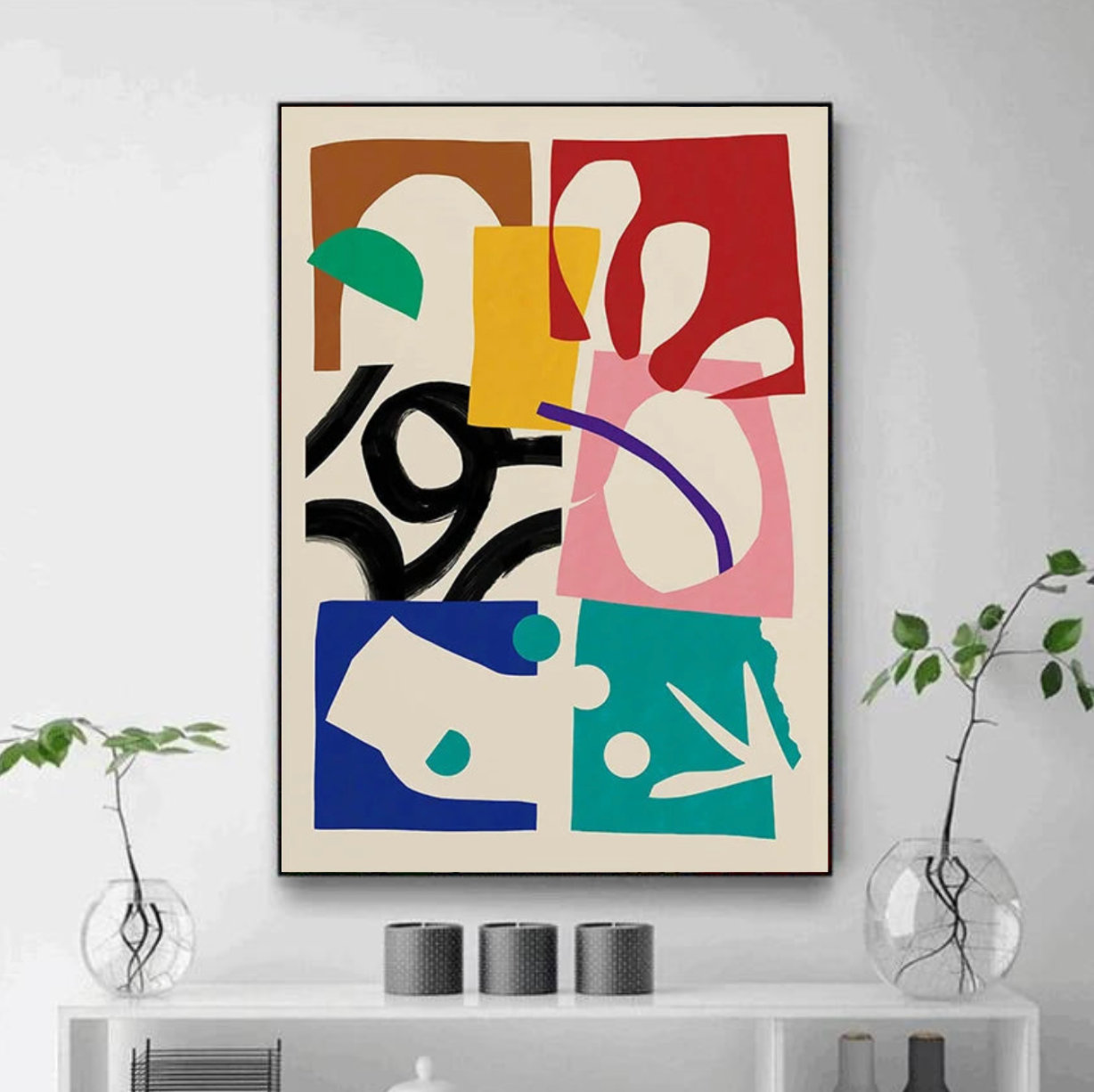 Tableau Abstrait Multicolore Formes