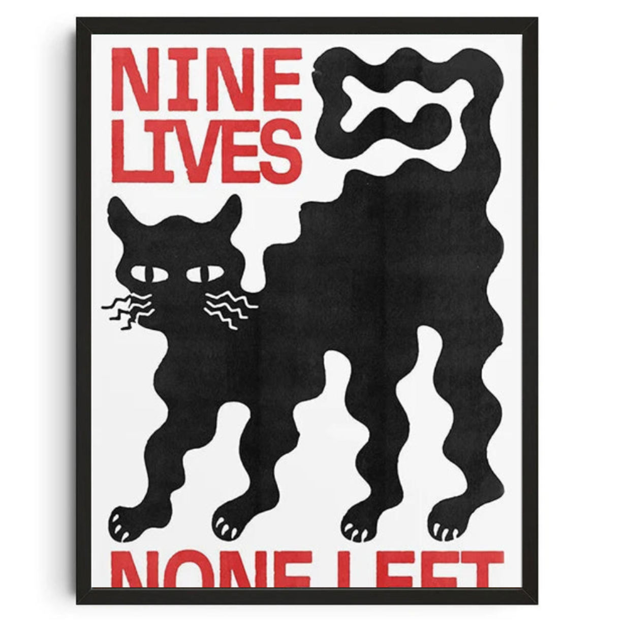 Tableau Chat Noir Rouge Moderne