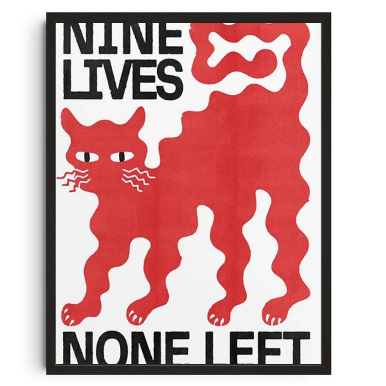 Tableau Chat Rouge Abstrait