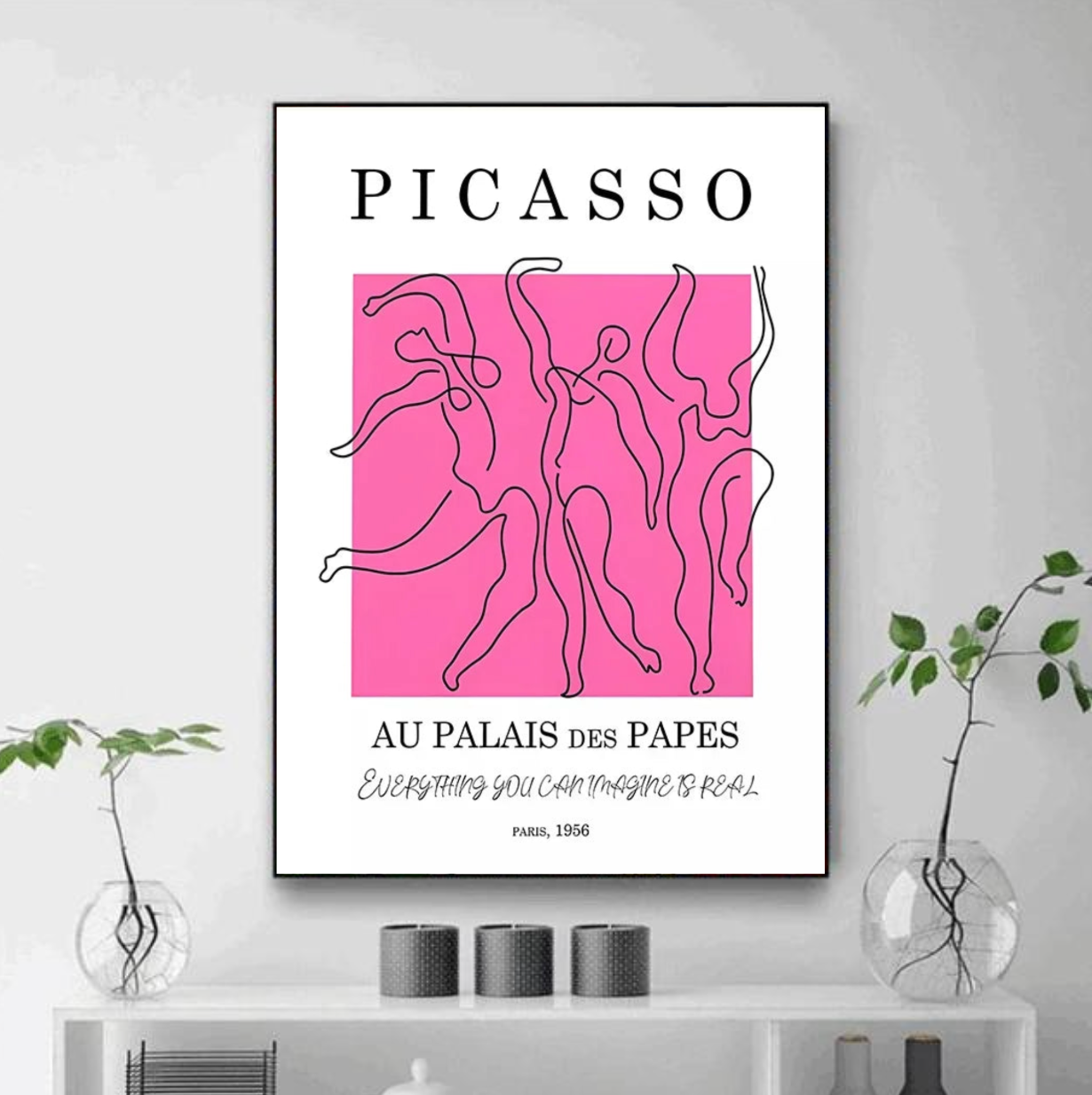 Tableau Rose Moderne Femme Miniamliste