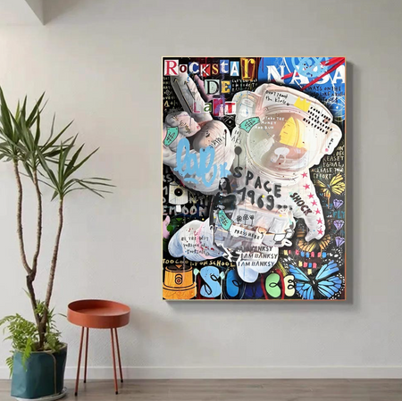 Tableau Astronaute Déco Coloré