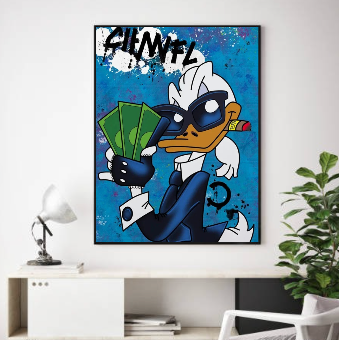 Tableau Donald Duck Graffiti Billets
