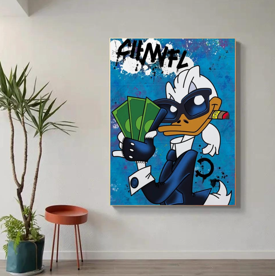 Tableau Donald Duck Graffiti Billets