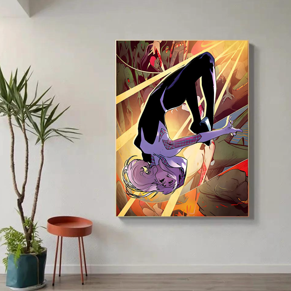 Tableau Fille Rose Spider-Gwen Déco