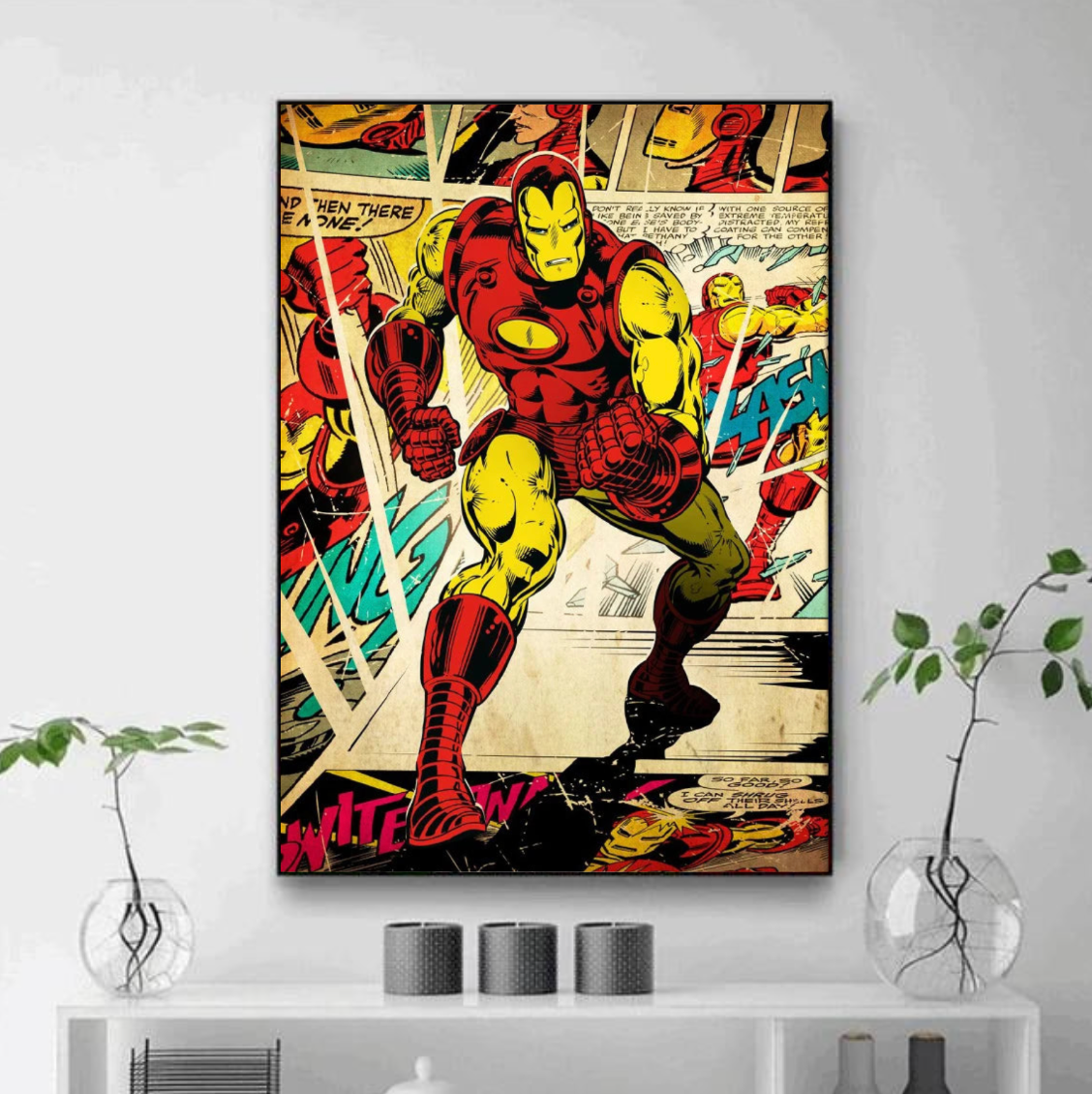Tableau Iron man Pop Art Armure