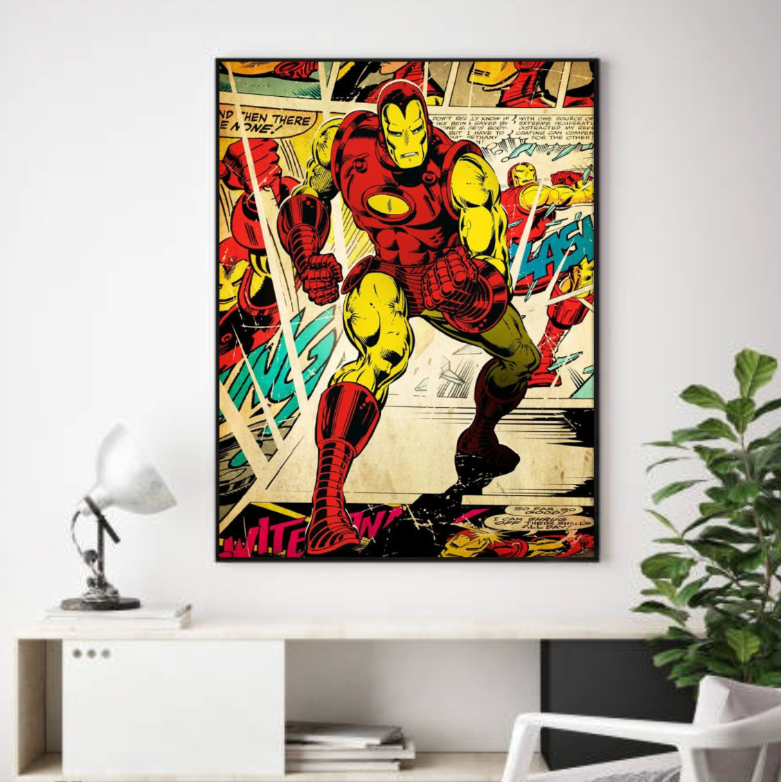 Tableau Iron man Pop Art Armure
