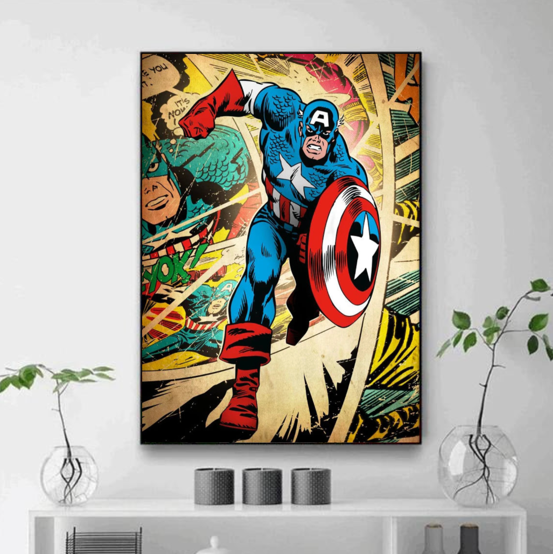 Tableau Capitaine América  Marvel Bleu