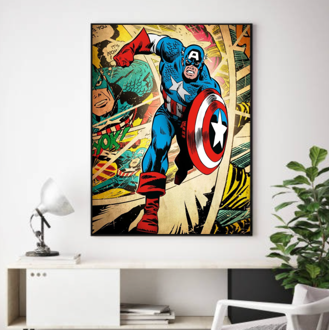 Tableau Capitaine América  Marvel Bleu