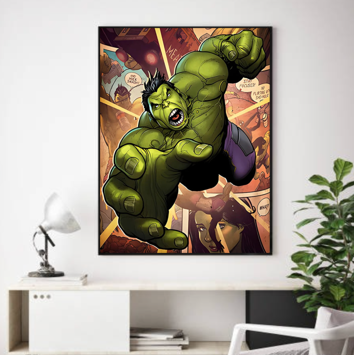 Tableau Hulk vert Marvel