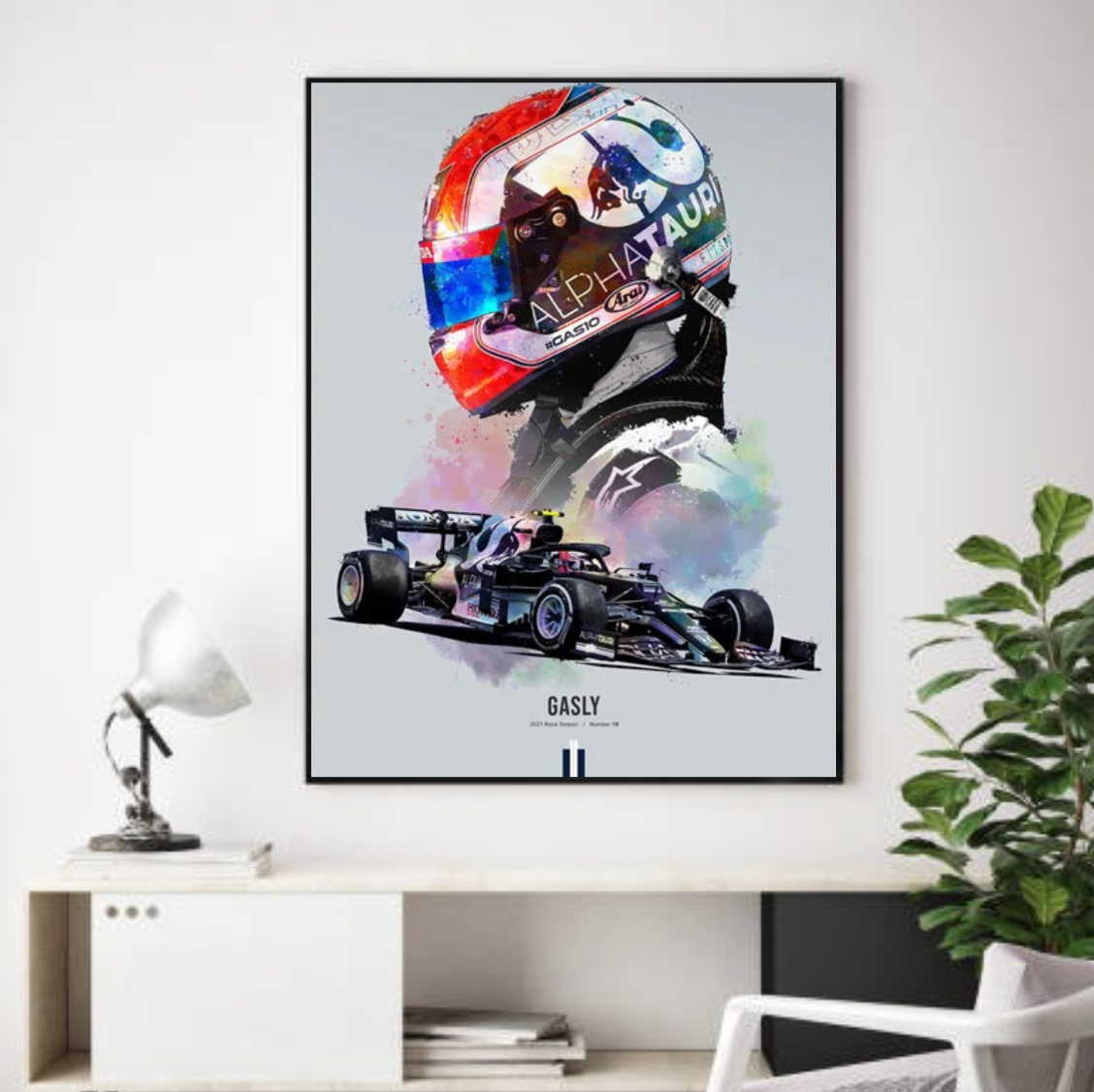 Tableau Pierre Gasly Formule 1 Coloré