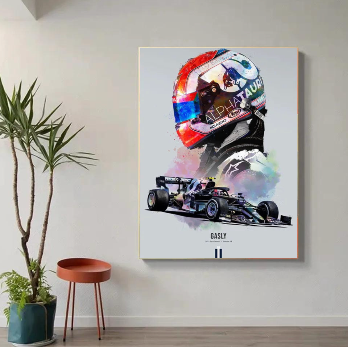 Tableau Pierre Gasly Formule 1 Coloré