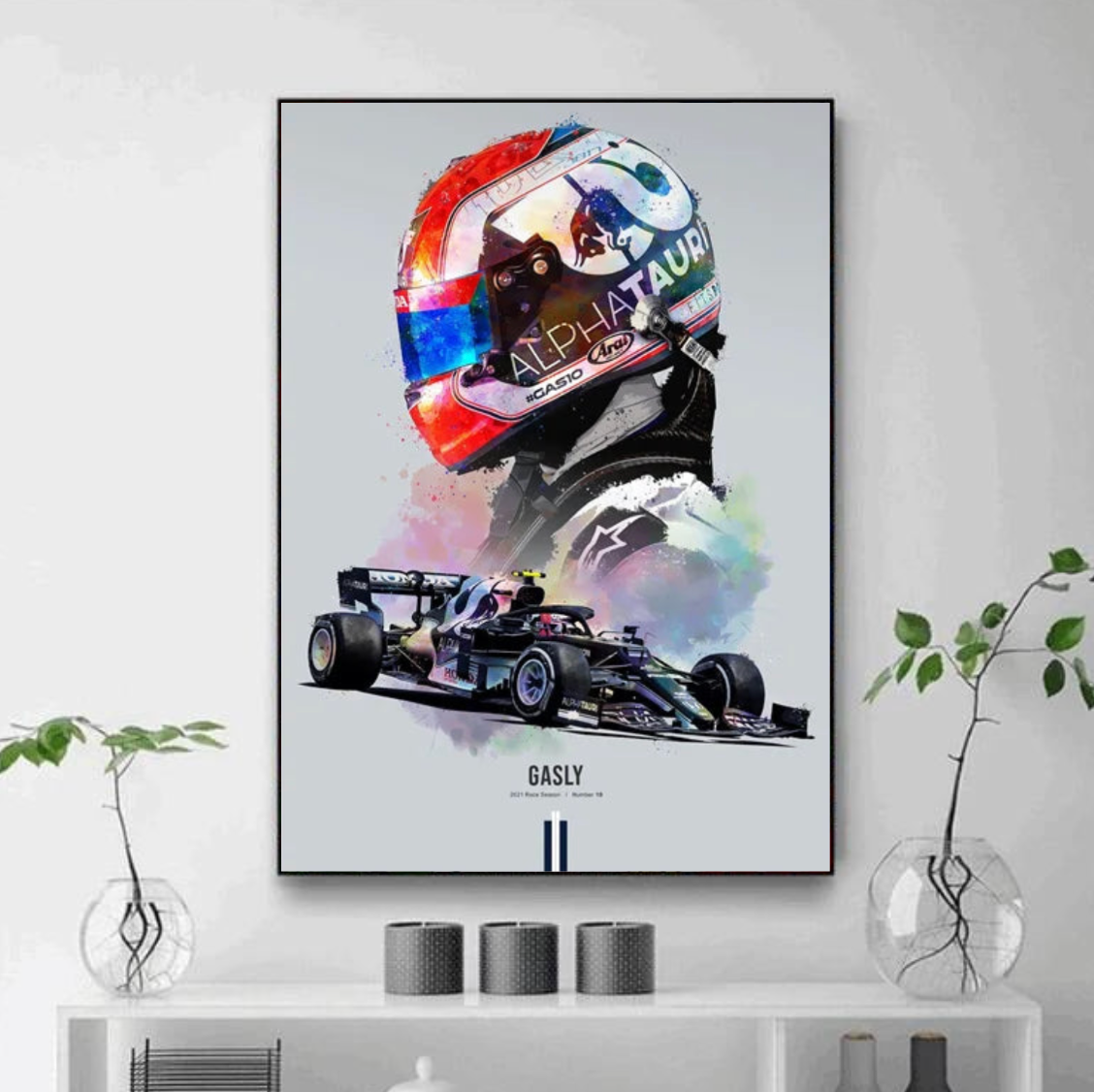 Tableau Pierre Gasly Formule 1 Coloré