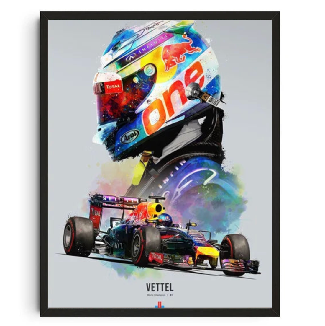 Tableau Formule 1 Vettel Coloré